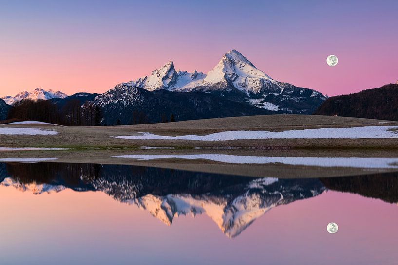 Watzmann weerspiegeling in de winter van Dieter Meyrl