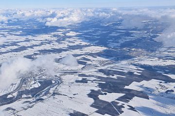 Luchtfoto van Quebec in de winter van Claude Laprise