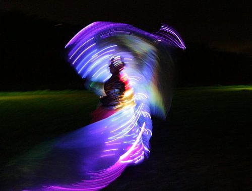 woman dancing in colours