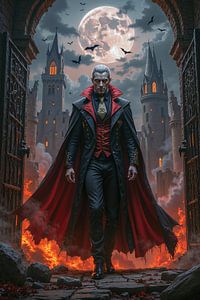 Dark Fantasy Wandbild: NOCTIVAR – Graf Dracula verlässt seine Burg