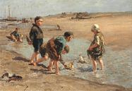 Spelende kinderen op een strand, Bernardus Johannes Blommers van Meesterlijcke Meesters thumbnail