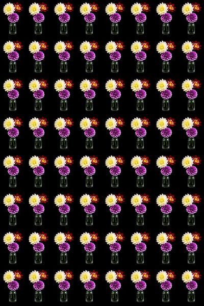 Dahlias&#039;s coloured duplicated by Henriette Tischler van Sleen