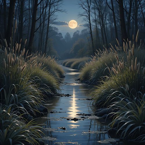 Maanverlichte rivier Serenity