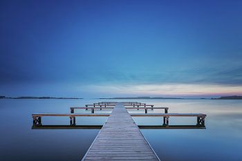 Steg in der blauen Stunde - Veerse Meer, Zeeland