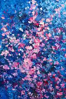 Abstraktes Blumenfeld mit lebhaften Farben
