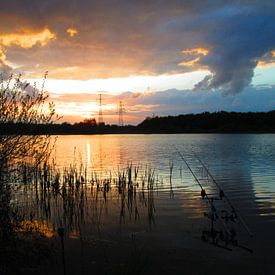 landschap water zonsondergang van John Schouwink