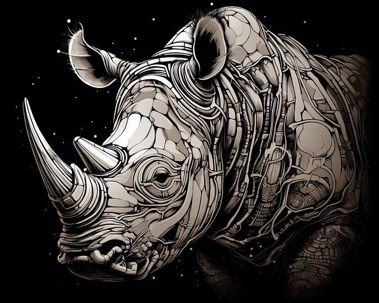 Malerei Rhinozeros Abstrakt von Kunst Laune