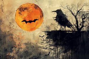 Halloween Nightscape - Kürbisse unter dem Blutmond