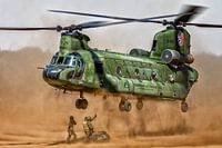 Chinook helikopter tijdens een slingload oefening