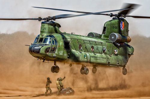 Hélicoptère Chinook lors d'un exercice d'élingage. sur Aron van Oort