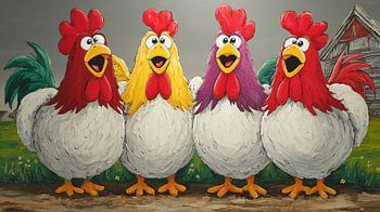 Pratende / Zingende Kippen