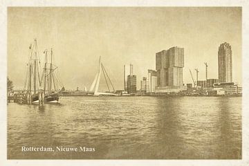 Vintage Ansichtskarte: Rotterdamer Fluss