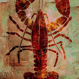 Hummer-Malerei. In Rot und Grün. von Alie Ekkelenkamp