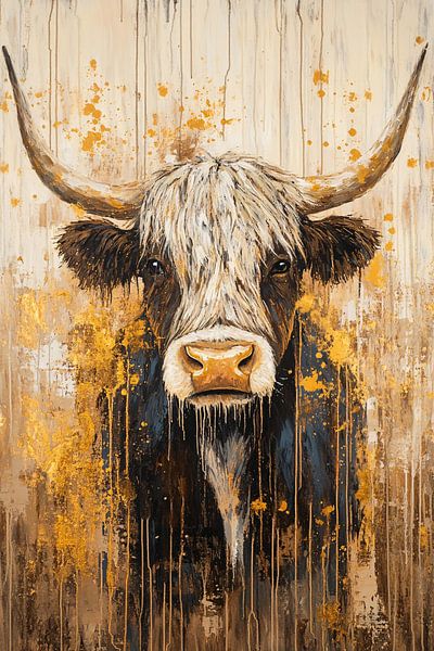 Scottish highlander with gold accents by Imperial Art House