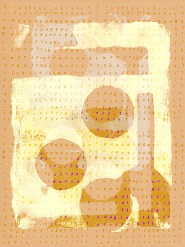 Abstracte vormen in wit, geel en warm oranje