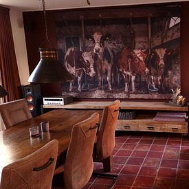 Klantfoto: Koeien in oude koeienstal van Inge Jansen, als artframe