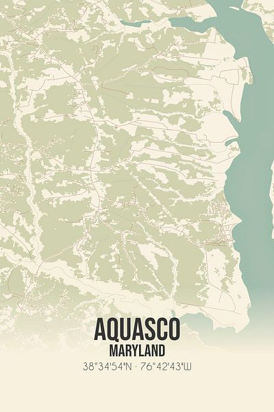 Carte ancienne d'Aquasco (Maryland), USA. par Affiches de lieux