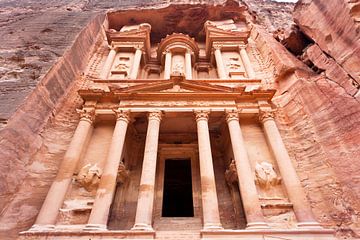 Treasury Al-Khazneh, Petra, UNESCO World Heritage Site, Wadi Musa Mousa, Jordanië, Midden Oosten van WorldWidePhotoWeb