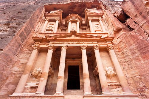 Treasury Al-Khazneh, Petra, UNESCO World Heritage Site, Wadi Musa Mousa, Jordanië, Midden Oosten