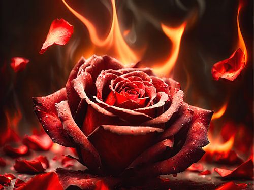 Fiery Love Dance of a Rose
