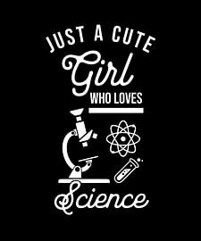 Juste une jolie fille qui adore les sciences – Citation drôle de geek en typographie sur xtrendit studio