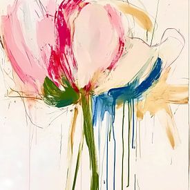 Moderne abstrakte rosa Blumen von IamHome Studio