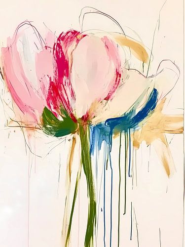 Fleurs roses abstraites modernes