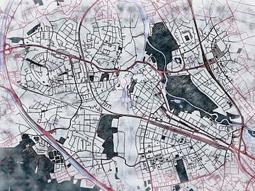 Kaart van Fürth in de stijl 'White Winter' van Maporia