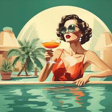Woman at the pool by ARTemberaubend