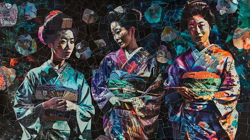 trio collage femmes japonaises par Egon Zitter