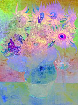 Kleurrijke zonnebloemen geïnspireerd door van Gogh van FRESH Fine Art