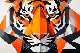 Geometrischer Tiger in leuchtenden Farben von Poster Art Shop