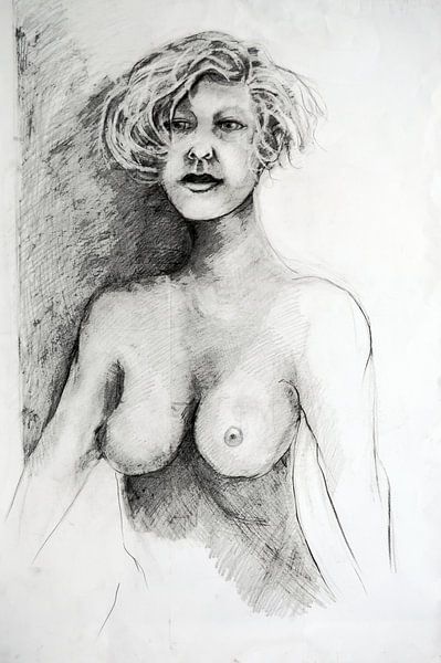 Nude Model Drawing, Nude model Drawing, Dessin de Modèle Nu, Aktmodel by Sylvia Dekker