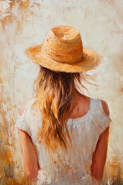 Sun hat in the wind by Poster Art Shop