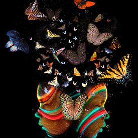 Een hoofd vol vlinders van Foto Studio Labie
