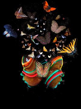 Een hoofd vol vlinders van Foto Studio Labie