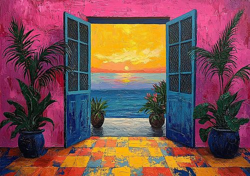 Op Matisse geïnspireerd Mediterraan Zeezicht Zee Fauvisme