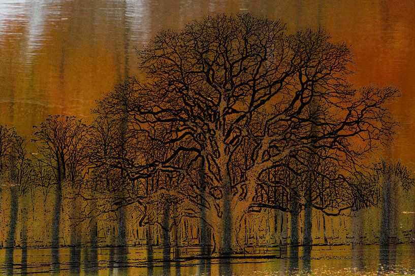 impressionist trees in water by Herman Kremer