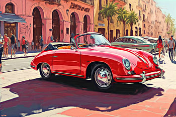 Red Porsche 356 Cabriolet