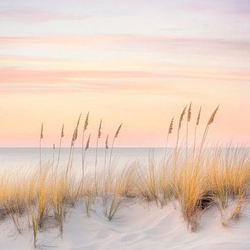 Vredig strand bij zonsondergang van Poster Art Shop