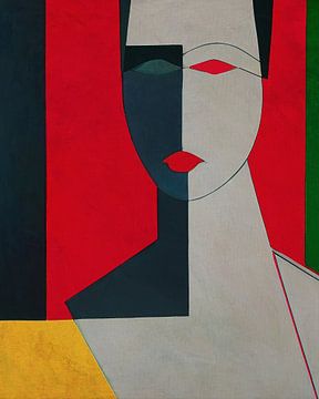 Abstract portret van een vrouw 10 van Jan Keteleer