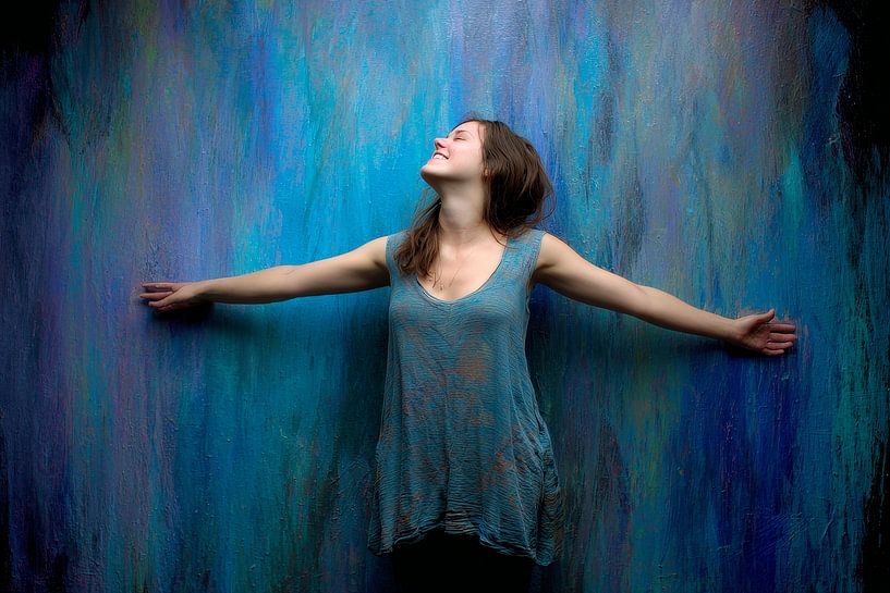 spiritual portrait woman in blue by Egon Zitter