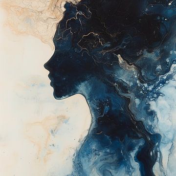 Cosmic silhouette fused with liquid dimensions by Color Square