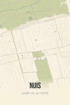 Carte ancienne de Nuis (Groningen) sur Rezona