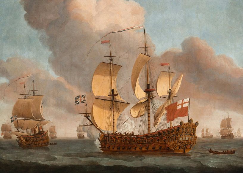 Le HMS York, Willem van de Velde le Jeune par Des maîtres magistraux