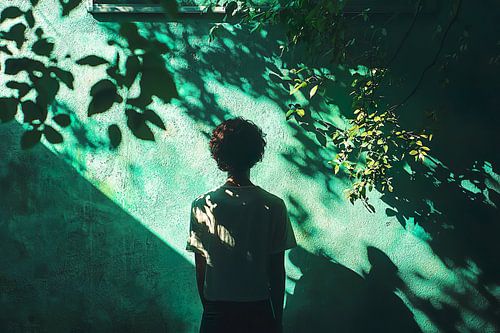 peinture abstraite verte