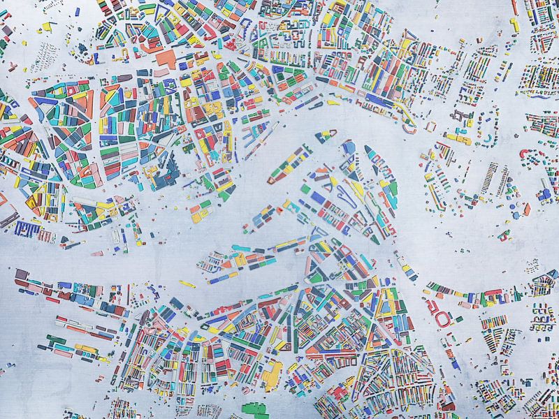 Carte en verre de Rotterdam par Frans Blok