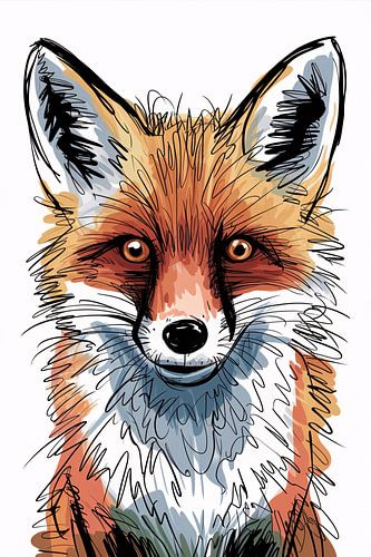 Speelse illustratie van een vos