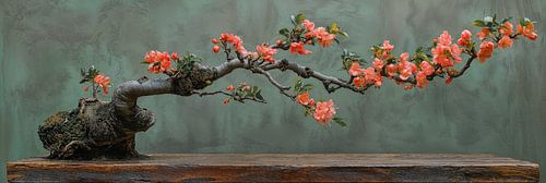 Enchanting Blossom Branch with Soft Pink Flowers Panorama