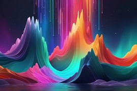 abstract background aurora rainbow by hisam colours